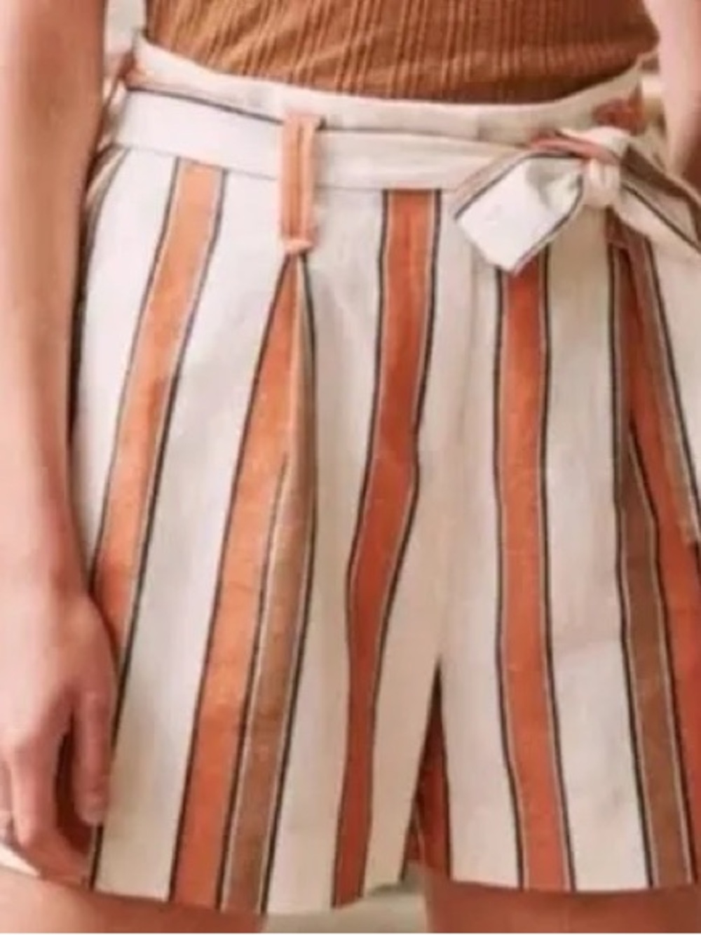 Sezane Lucas Short in Écru/Rouille/Café - 6